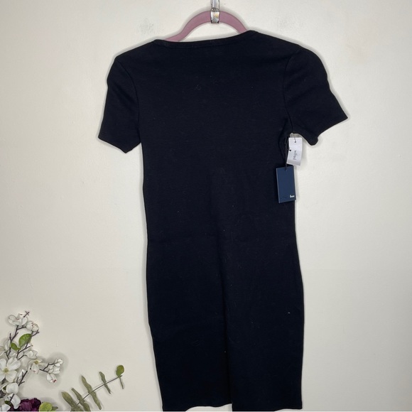 WILFRED FREE x ARITZIA Ribbed Knit Mini Dress Black {W52} - Picture 4 of 7